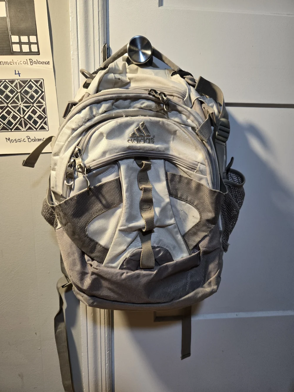 Adidas Men's White & Gray Backpack